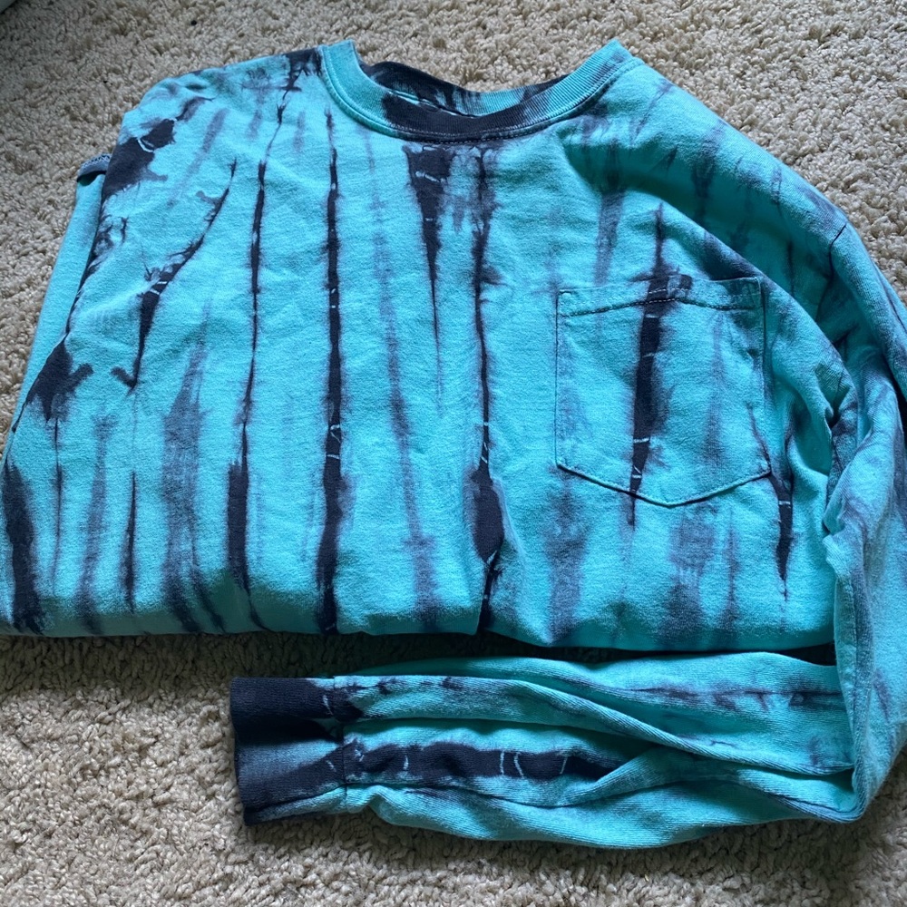blue tie dye long sleeve